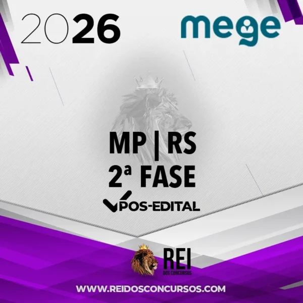 MP | RS - 2ª Fase - Promotor de Justiça do Ministério Público do Estado do Rio Grande do Sul [2026] Mege